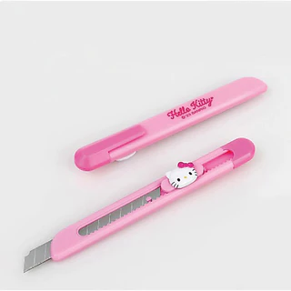 [Sanrio] มีดปากกา และที่ตัดกระดาษ เครื่องเขียน แบบพกพา อเนกประสงค์ ลาย Hello Kitty Kuromi ผลิตในเกาหลี