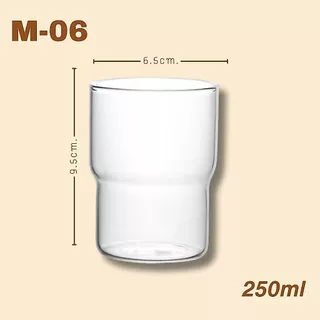 Alluse.shop แก้วน้ำแบบใส สไตล์มินิมอล COFFEE CUPS M-06-250ml สำหรับกาแแฟ ชา และอื่นๆ แก้วน้ำสวย พร้อมส่ง มีส่งด่วน