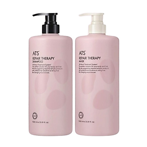 ATS Repair Therapy Shampoo/Mask 1000 ml แชมพู และครีมนวดผม ที่ช่วยซ่อมแซม และขจัดสิ่งตกค้างบนหนังศีรษะ และเส้นผม