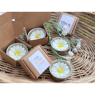 เทียนหอม ดอกเดซี่+พร้อมกล่อง 🌼 ของแถมลูกค้า ของขวัญปัจฉิม (ราคาส่ง)