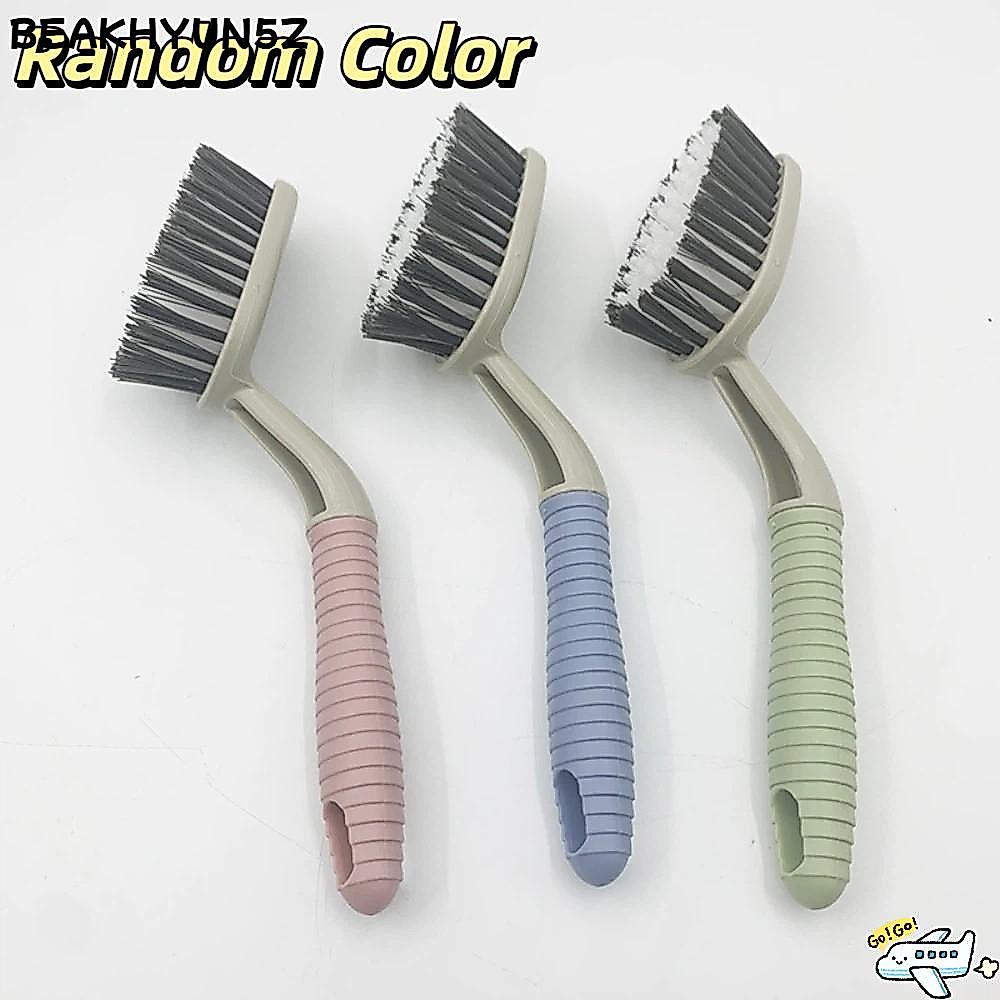 BEAKHYUN5Z แปรงทําความสะอาด, ด้ามจับยาง แปรงปัดฝุ่นอเนกประสงค์, สีสุ่มคุณภาพสูงด้ามยาวทําความสะอาดในครัวเรือนเครื่องมือทําความสะอาดพื้น