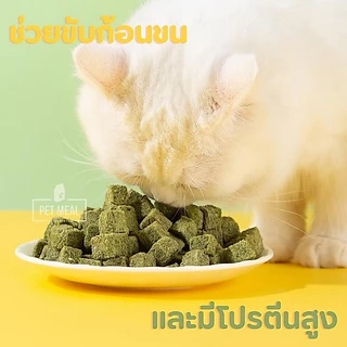 Pet Meal ขนมแมว หญ้าแมว ลดการสำลักขน ช่วยขับขนในลำคอ ขจัดก้อนขน ผสมอกไก่แท้ ขนาด 25g