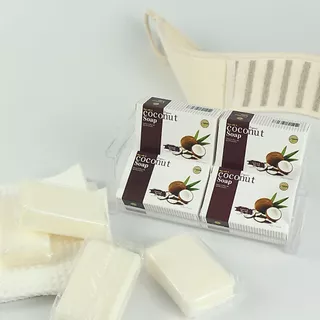 i natureCoconut Milk Soap X4 สบู่มะพร้าว & นมข้าว แพ็ค 4