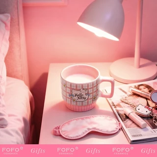 FOFO แก้วมัค Sanrio น่ารัก ลิขสิทธิ์แท้ 350ml ทรงซ้อน แก้วเซรามิก หูจับกันร้อน