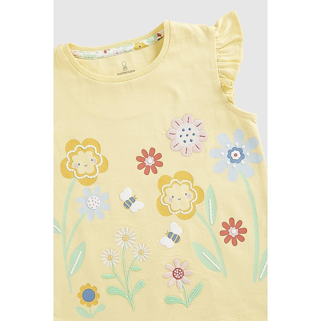 Mothercare بيجاما بنات قصيرة بالزهور (قطعتان) — صورة 4