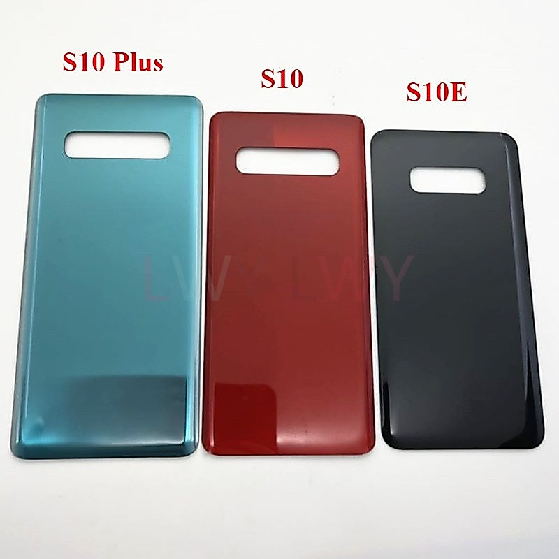 สําหรับ Samsung Galaxy S10 S10E S10 Plus ฝาหลังแบตเตอรี่ S10 + แก้วด้านหลังฝาครอบกาวเปลี่ยนกรณี