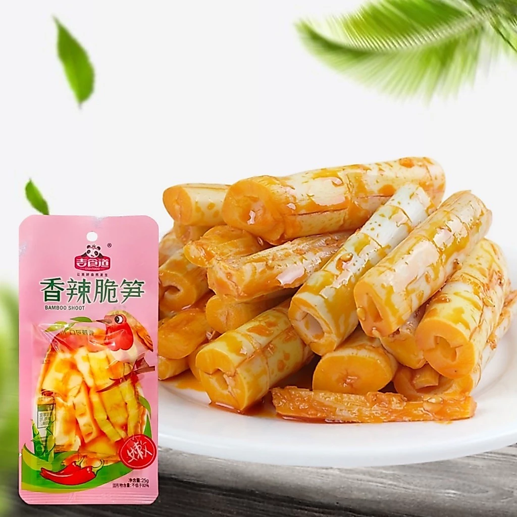 หน่อไม้รสเผ็ด หน่อไม้กรอบ ของทานเล่นพร้อมทาน25g 嫩笋小零食 thumbnail 3