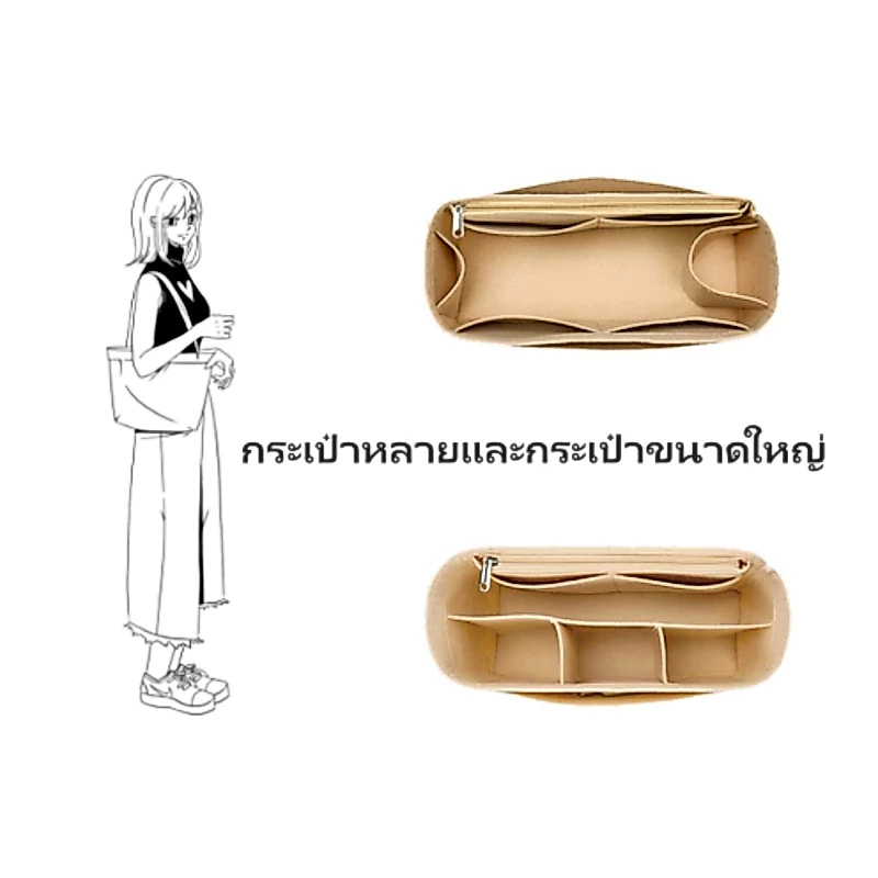 [พร้อมส่งในไทย] Felt ใส่กระเป๋าสําหรับ For Rally city Tote Bag กระเป๋าแต่งหน้าผู้หญิง thumbnail 4