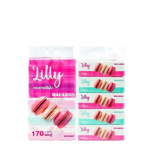 [แพ็ค 5 ห่อ] กระดาษทิชชู่ Lilly 170 แผ่น/ห่อ