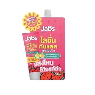 Jabs โลชั่น กันแดด แตงโม ครีมแตงโม แจ๊บส์ วอเตอร์เมล่อน สมูทตี้ SPF50 PA+++ แบบซองขนาด 30ml