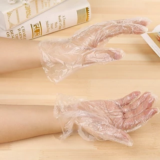 ถุงมือพลาสติก ถุงมือทิ้ง 100 ชิ้น ถุงมือเอนกประสงค์ food grade เนื้อหนา ปลอดภัย