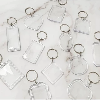 พร้อมส่งจากไทย!!! พวงกุญแจกรอบรูปอะคริลิค งาน DIY ใส่รูปได้ งานสวยลายน่ารัก *ทางร้านไม่มีบริการปริ้นรูปค่ะ
