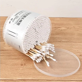 สำลีก้าน Cotton swab 500ชิ้น หัวคู่ ร้อมกล่อง ทำความสะอาดช่องหู ทิ้ง สะดวก สะอาด ถูกสุขลักษณะ