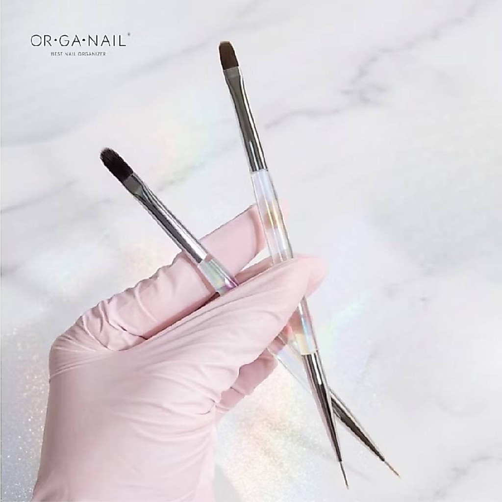 พู่กันเจล 2 หัว 5 ตัวเลือก ORGANAIL/PITCHA 2in1 nail brush ใช้ได้ทั้งวาดลายและทำเล็บเจล รูปที่ 2