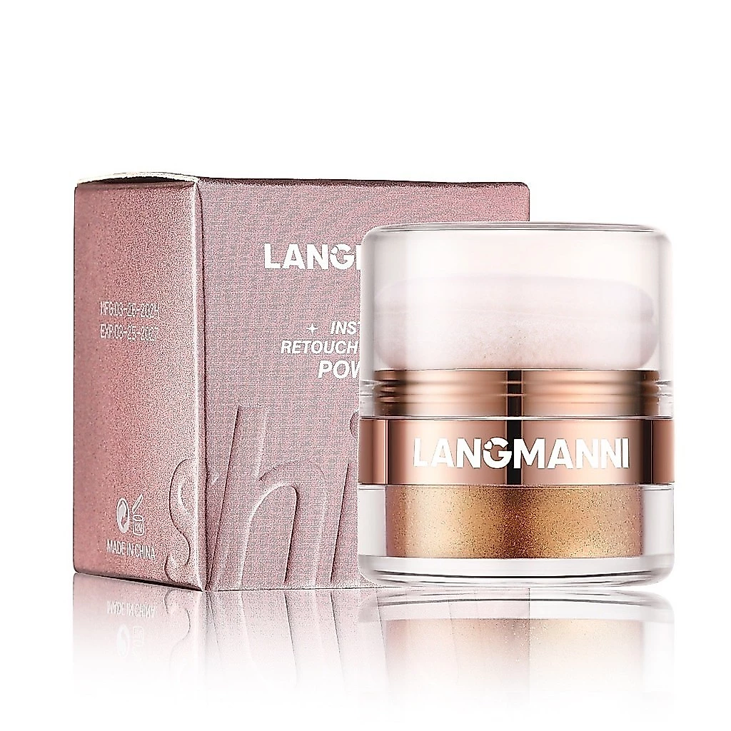 LANGMANNI พัฟไฮไลท์ กลิตเตอร์ ชิมเมอร์ ทาผิววิ้งค์ ใช้ได้กับผิวหน้า ผิวกาย เล่นแสงสวย ติดทน ผงละเอียด สีสวยเนียนไปกับผิว