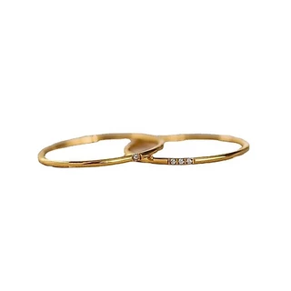 แหวนไทเทเนียมเหล็กชุบ 18K Gold Ultra-Fine Non-Fade แหวนเพชร