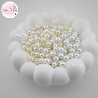 ลูกปัด ลูกปัดไข่มุก ขนาด 5 - 12 mm ลูกปัดพลาสติก ทรงกลม สําหรับงานDIY งานเครื่องประดับ