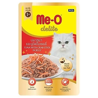 Me-O delite cat pouch อาหารแมว อาหารเปียกแมว อาหารสำหรับแมว ขนาด 70 กรัม ยกลัง บรรจุ 48 ซอง