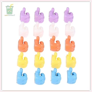 [สี] 20pcs ตะขอนิ้วมือ ตะขอติดผนัง อเนกประสงค์ เกลียวถนอมสายชาร์จ ที่แขวนสายไฟ เก็บสายไฟติดผนัง