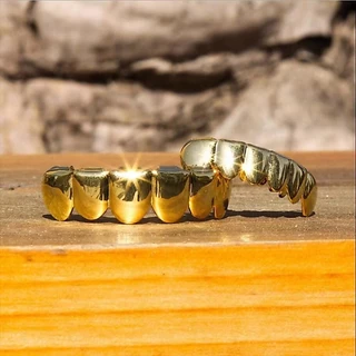 ฟันฮิปฮอป เครื่องประดับทันตกรรมที่ถอดออกได้ hip hop teeth grillz ใส่ง่าย สำหรับปาร์ตี้ ฮัลโลวีน สีเงิน สีทอง