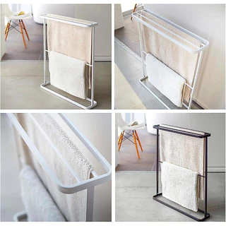 ราวตากผ้าเช็ดตัว แบบตั้งพื้น สแตนเลส 65×17.5×78 ซม. ติดตั้งง่าย สไตล์มินิมอล ใช้ได้ในห้องน้ำ ห้องนอน