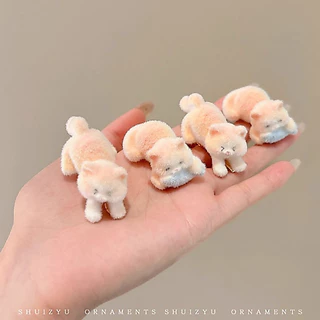 เครื่องประดับผมตุ๊กตาแมวน่ารักสำหรับเด็กผู้หญิง มีคลิปปากเป็ดสำหรับผมม้า