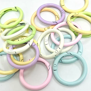 ห่วง กลม สปริงล็อค ขนาด33mm หนา4mm มี 3 โทนสี สีสด พาสเทล โทนวินเทจ ทำเครื่องประดับ DIY อุปกรณ์งานฝีมือ พวงกุญแจ ของตกแต