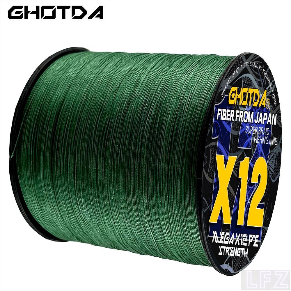 Ghotda สายเอ็นตกปลา PE แบบถัก 300 ม. 11.3 กก.-54.5 กก. สําหรับน้ําทะเล 25-120LBs 12 เส้น