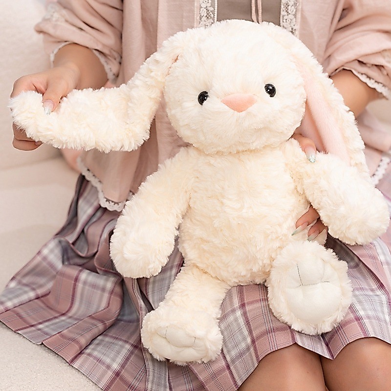 Soft Bunny Plush Cream White Cloud Bunny Pink Cloud Bunny Floppy Ears Cuddly Bed Companion