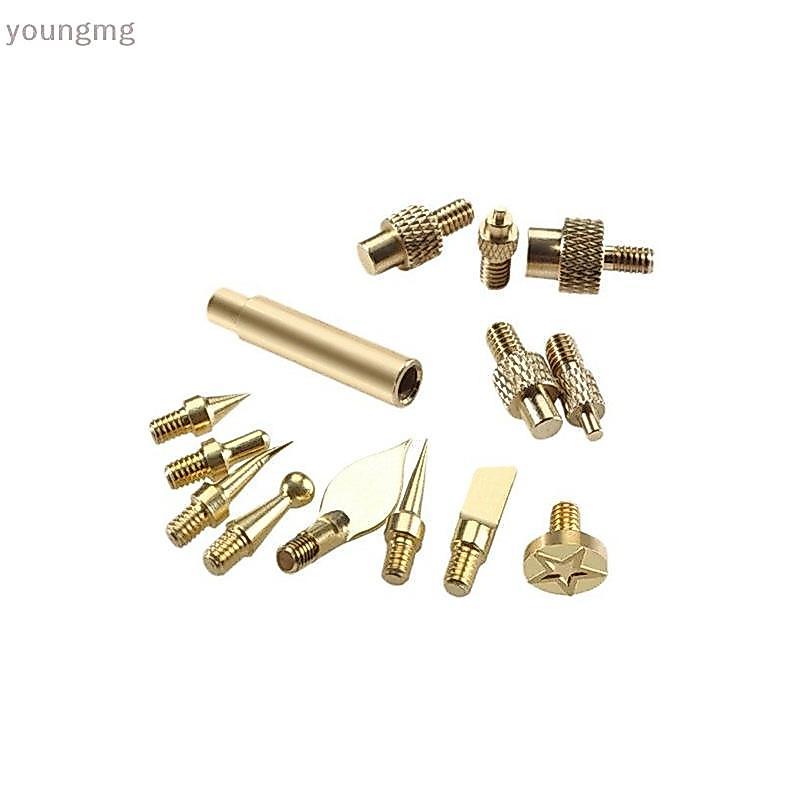 [YG] 7/9/10Pcs ความร้อนใส่ Nut Iron Tip M2 M3 M4 M5 M6 M8 ด้ายทองเหลืองฝังชุดเครื่องมือสําหรับพลาสติ