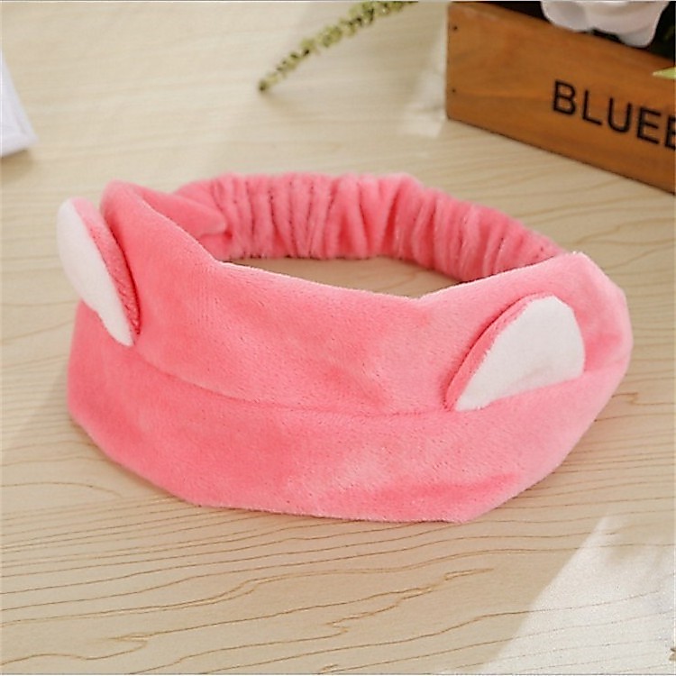 Cat Bunny Ears Bath เครื่องสําอางแต่งหน้าล้างหน้านุ่มยืดแถบคาดศีรษะผม Band/ikat kepala