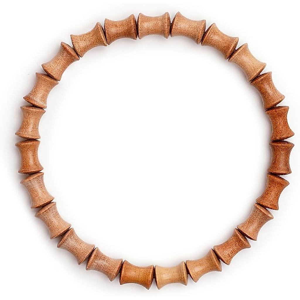 สร้อยข้อมือลูกปัดไม้จันทน์ India Mysore ของแท้ กลิ่นหอมผ่อนคลาย F8K2