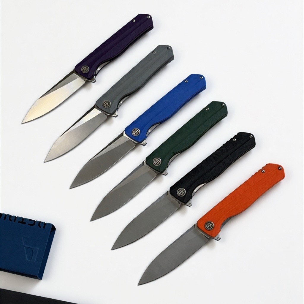 PF818 D2 steel flipper folding knive G10 handle