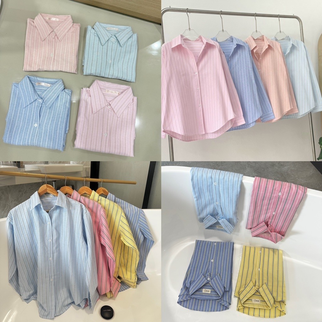 Seeingstudio | NEURA SHIRT ลายใหม่พร้อมส่ง ! เสื้อเชิ้ตลายทางผู้หญิง ผ้าคอตตอนไม่ลื่น เนื้อดีทรงสวย ทรง Oversized