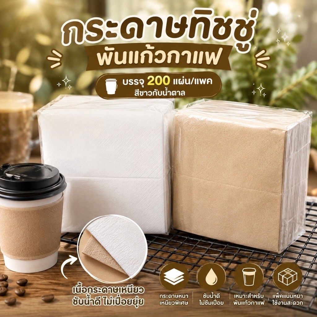 กระดาษทิชชู่พันแก้วกาแฟ (20แพค/ลัง)**ยกลัง**