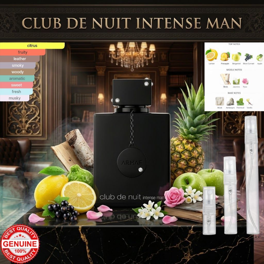 Club de Nuit intense man น้ำหอมอาหรับแบ่งขายขนาดทดลอง 2/5/10ml. ของแท้พร้อมส่ง นำเข้าจาก U.A.E. จัดส