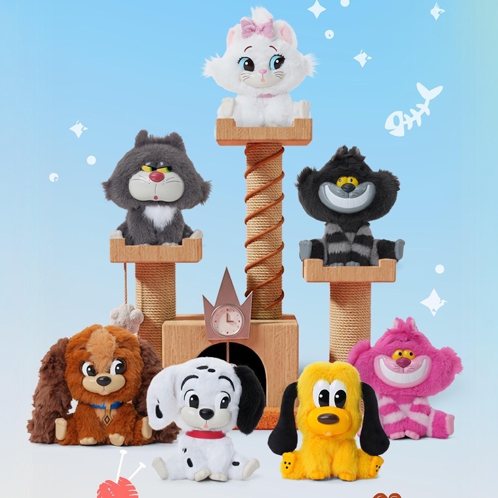 ACTIONCITY - (1 จุ่ม) Disney Cats and Dogs Good Friends Plush Keychain Blind Box