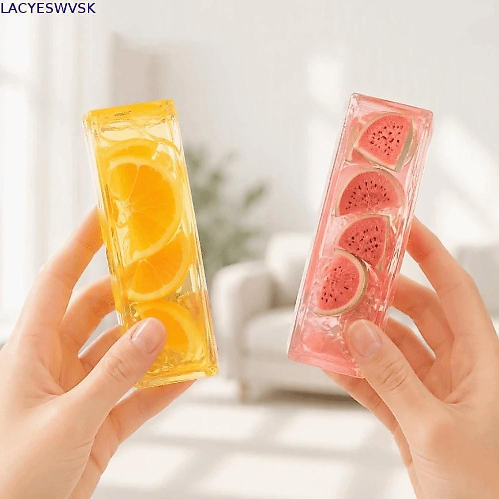 LACYSWVSK Fruit Ice Cube Squishy Toy, Soft Transparent Fruit Squishy Toy, Fidget Toy ผลไม้ที่สมจริงน