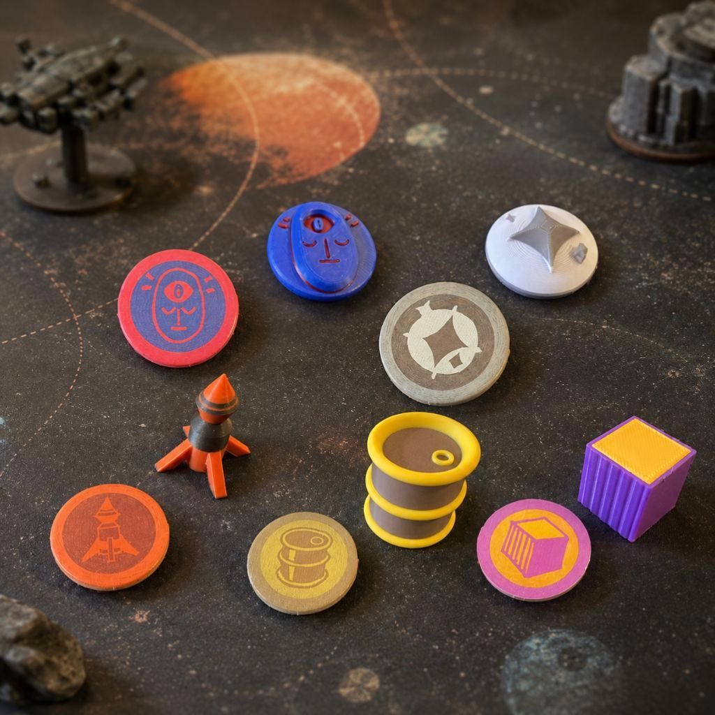 🚀 Arcs โทเค่นอัปเกรด 3D / Token Upgrade บอร์ดเกม วัสดุ PETG (ไม่รวมตัวเกม)
