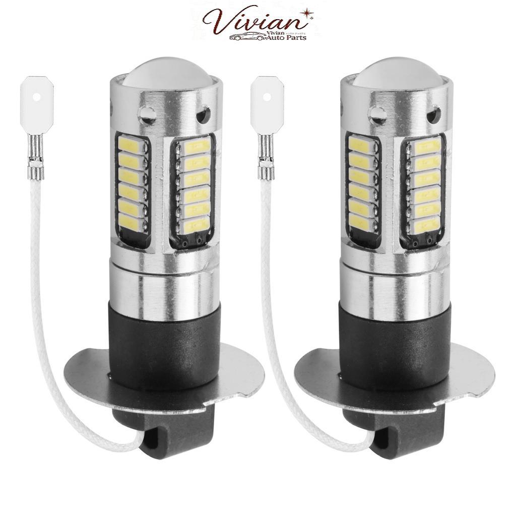 2 ชิ้น H3 Super Bright LED Fog Drive DRL Bulb Kit 6,000K สีขาว (b1) -01