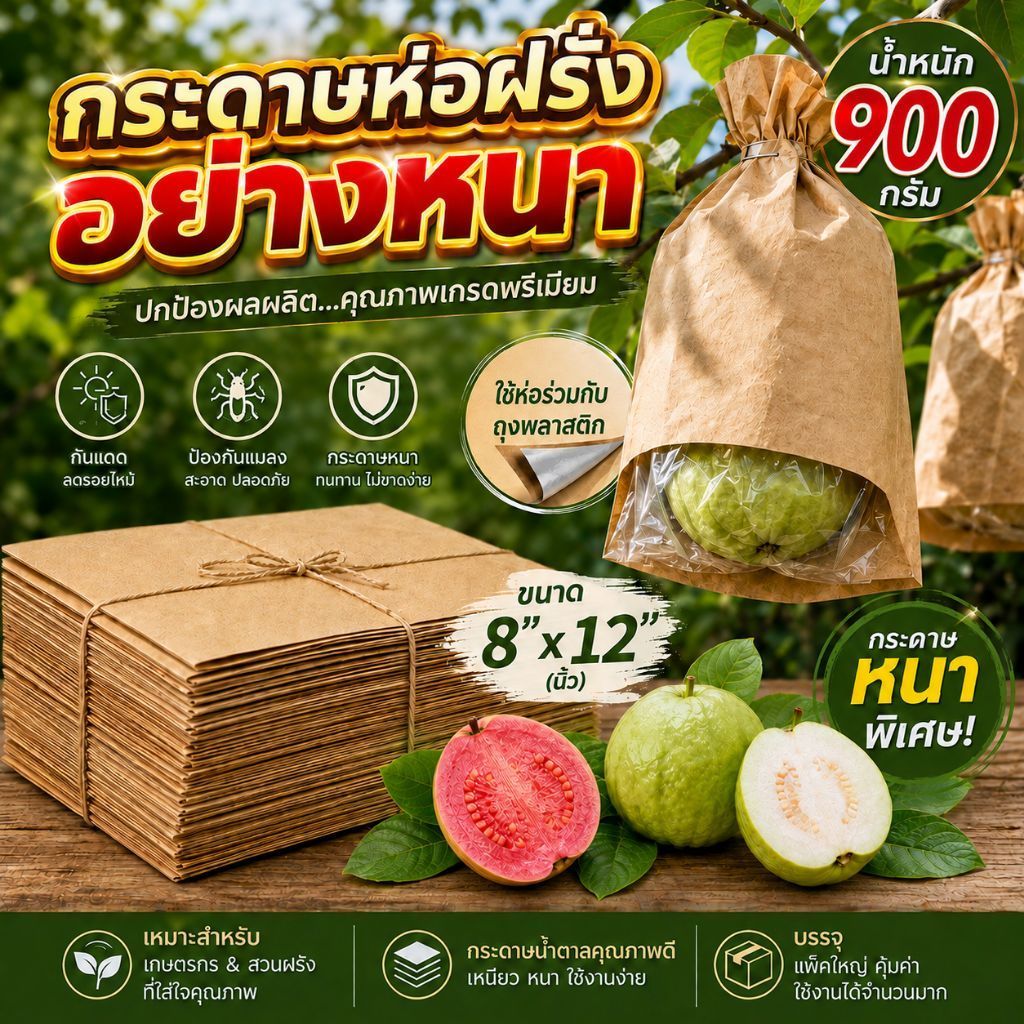 กระดาษห่อผลไม้,ฝรั่ง ขนาด8"x12" 900กรัม
