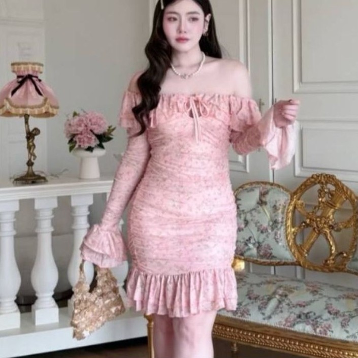 เดรสมือ2 แบรนด์lalamer ไซส์xl อก36-38
