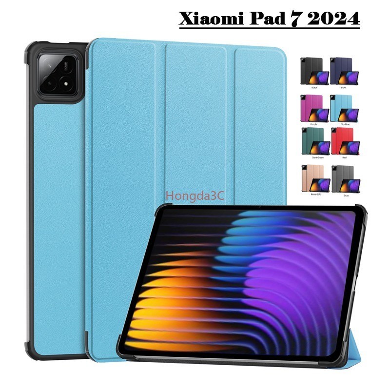 ปลอกสําหรับ Xiaomi Pad 7 Pro 11.2 นิ้ว Pad 7Pro กรณีพลิกสําหรับ Pad7 ป้องกันผิว TPU หนังแท็บเล็ตสําห