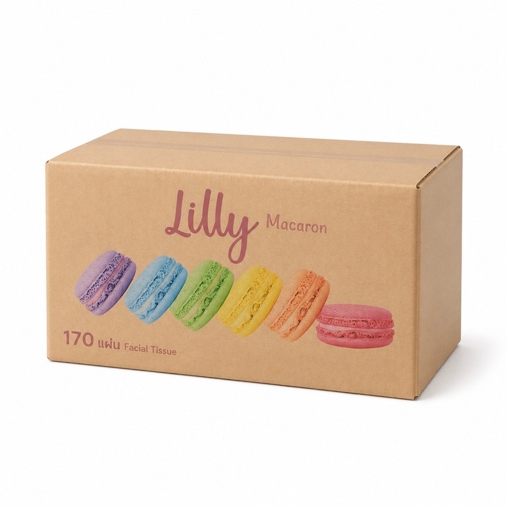 (ยกลัง)กระดาษทิชชู่ 10แพ็ก 50ห่อ Lilly Macaron ห่อละ170แผ่น