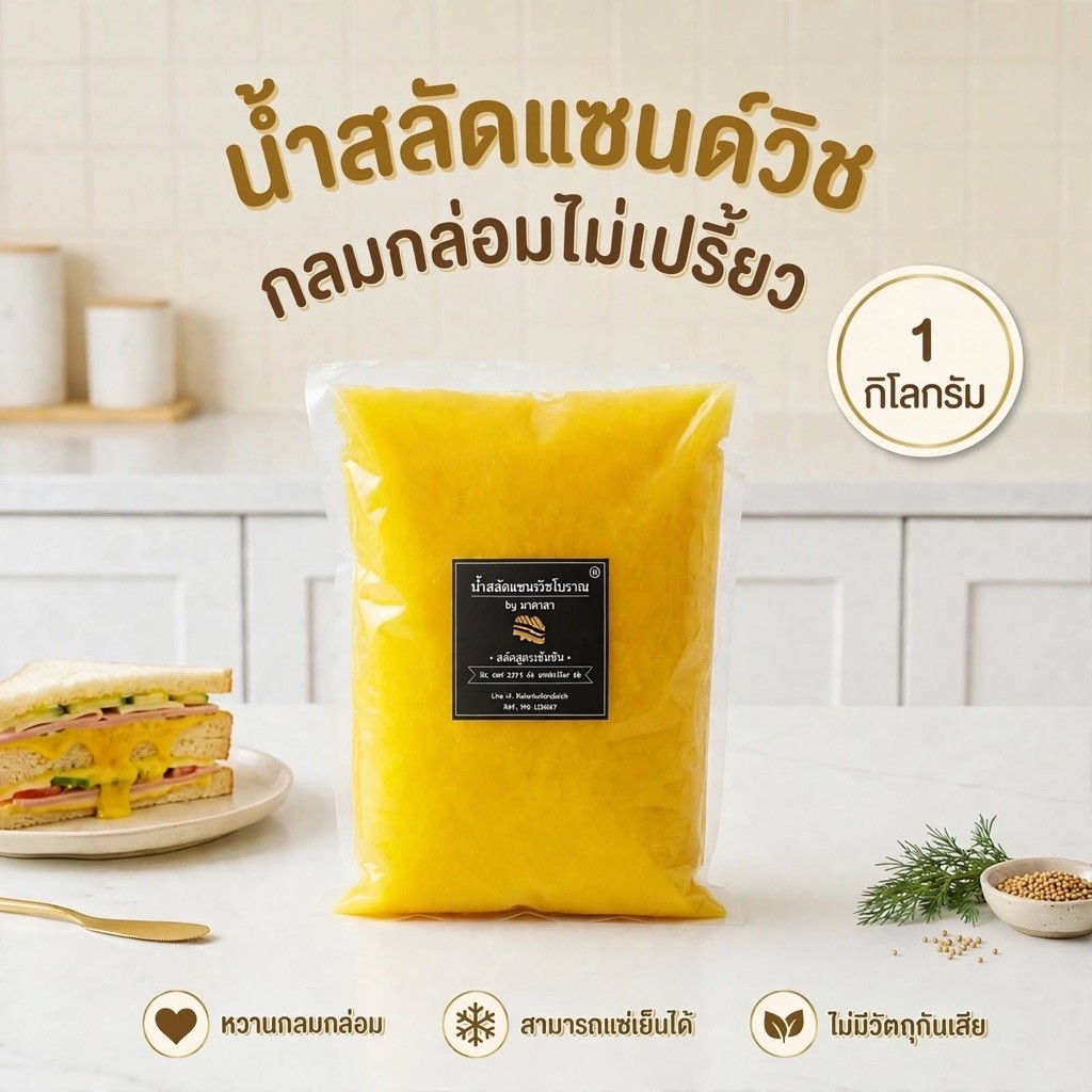 น้ำสลัดโบราณสูตรดั้งเดิมรสชาติหวานกำลังดีไม่เปรี้ยวสดใหม่ทุกวันขนาด1000กรัม