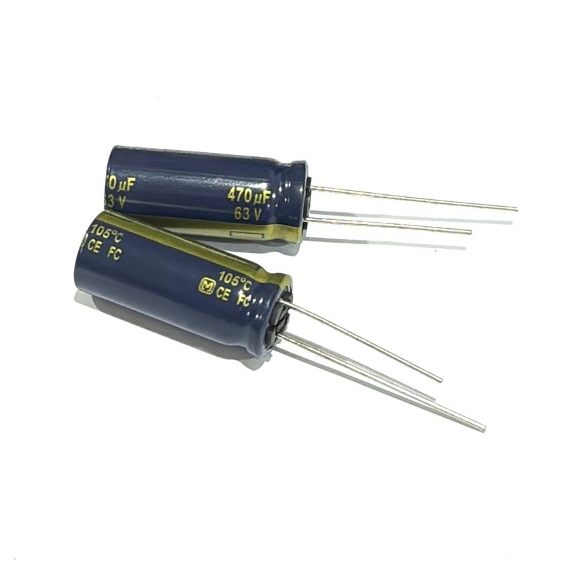 Capacitor ตัวเก็บประจุ 470uF 63V 12.5*29MM ระยะขา5มม. 105C