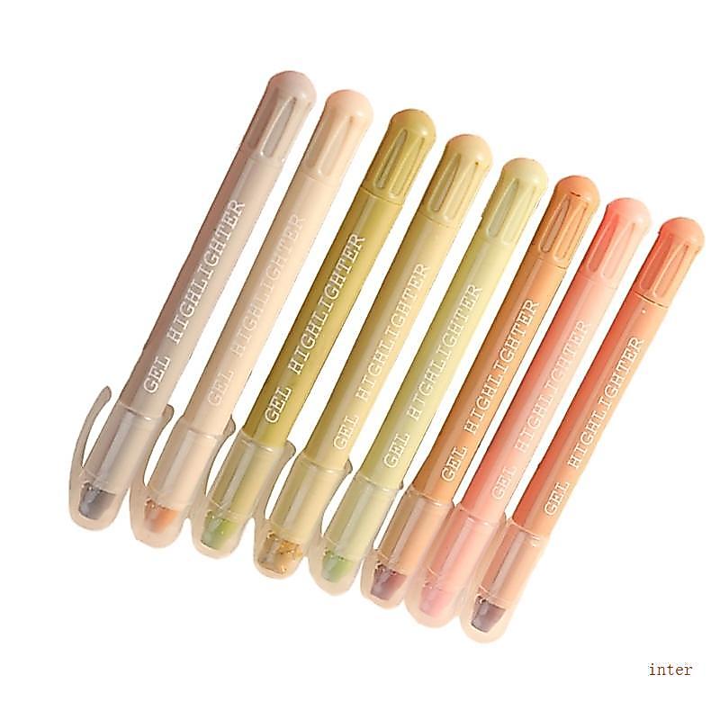Inter 8 ชิ้น Highlighter Marker Highlighters ชุด Bible Highlighter ชุดความงาม Highlighter ปากกา MARK
