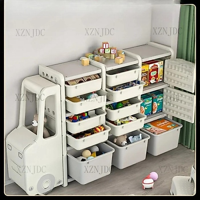New Design Children Bedroom Furniture Plastic Toy Shelf Kids Cabinet Storage Box Sale