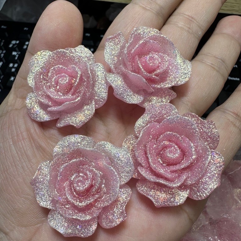 H 1-H100  เรซิ่นดอกไม้ 35มิล 2 ชิ้น ตกแต่งยาดม งานdiy