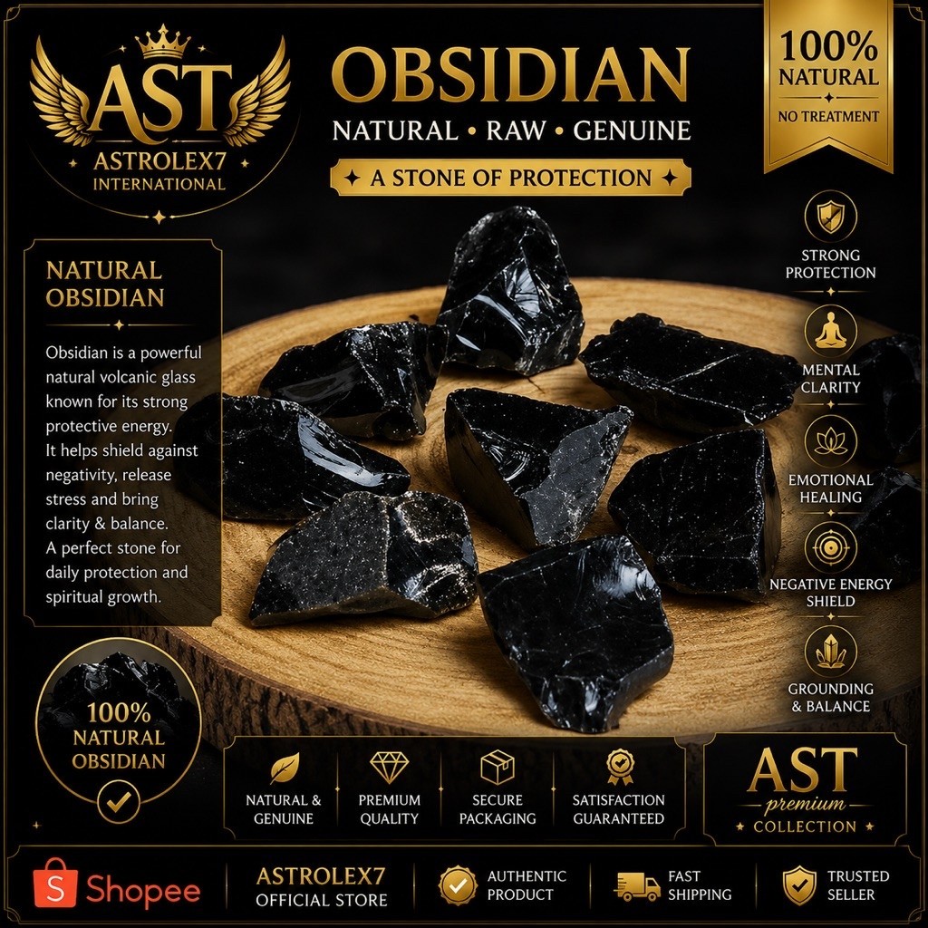 Natural Raw Black Obsidian Stone – Genuine Volcanic Glass Crystal